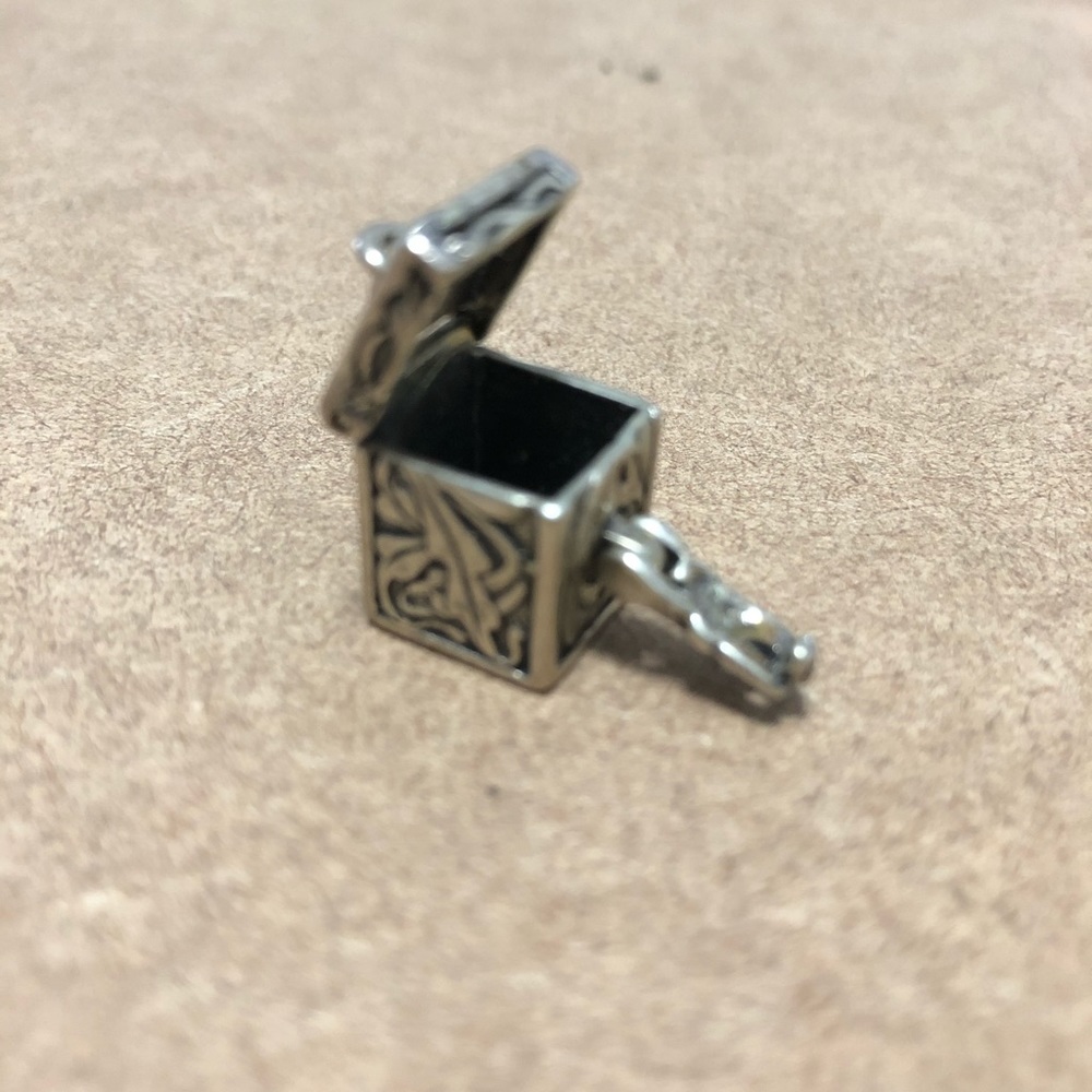 Sterling silver prayer box charm